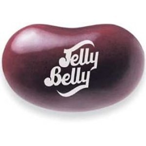 Close-up of Dr Pepper jelly beans showing glossy coating.