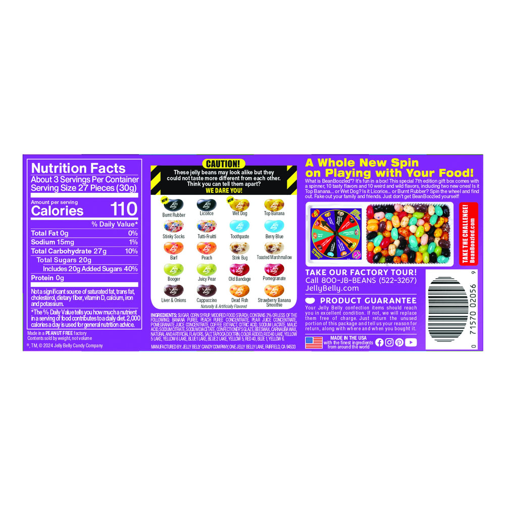 Jelly Belly Bean Boozled wheel for interactive flavor challenge during gatherings.