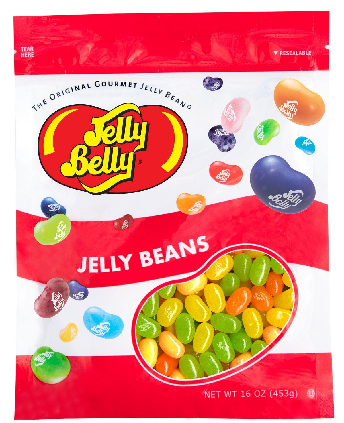 Jelly Belly Sunkist Citrus Mix bag with resealable closure preserves freshness.