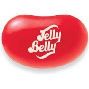 Close-up of Jelly Belly Very Cherry jelly beans highlighting rich color and glossy texture.