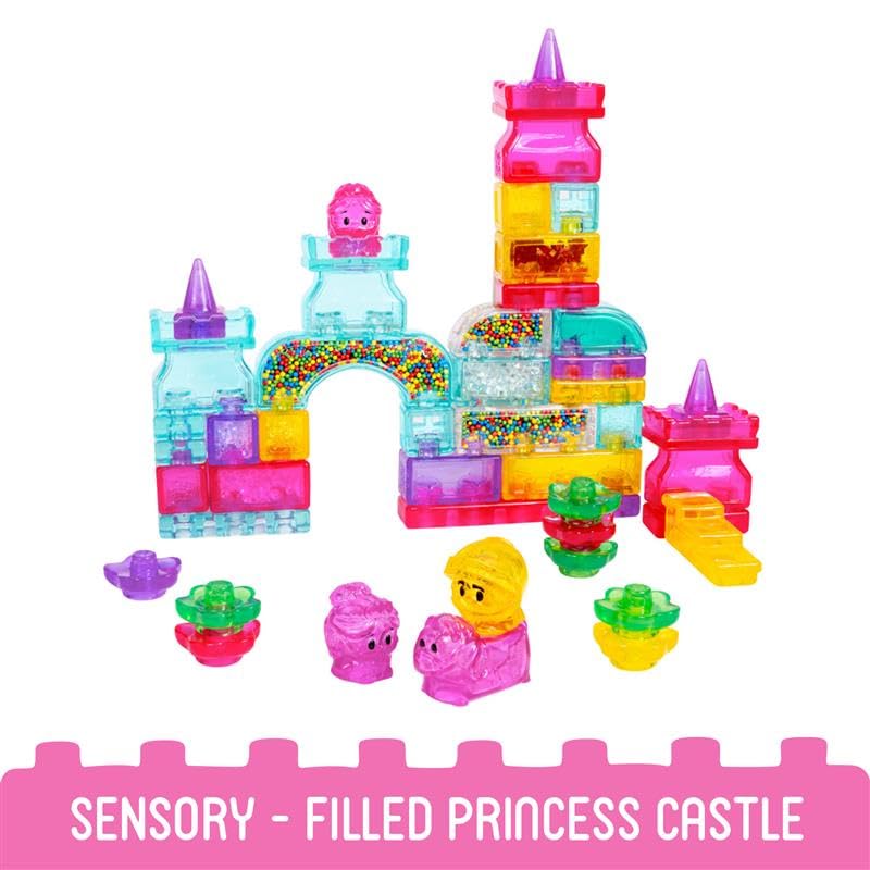 Jelly Blox Classic Castle Set 45-piece contents spread for sensory exploration