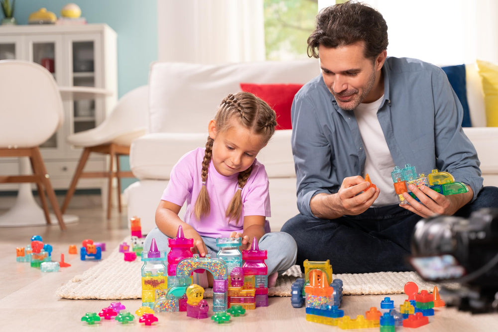 Jelly Blox packaging doubles as storage and a play platform