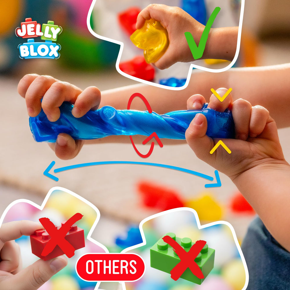 Jelly Blox sensory blocks with mini beads invite rich textures