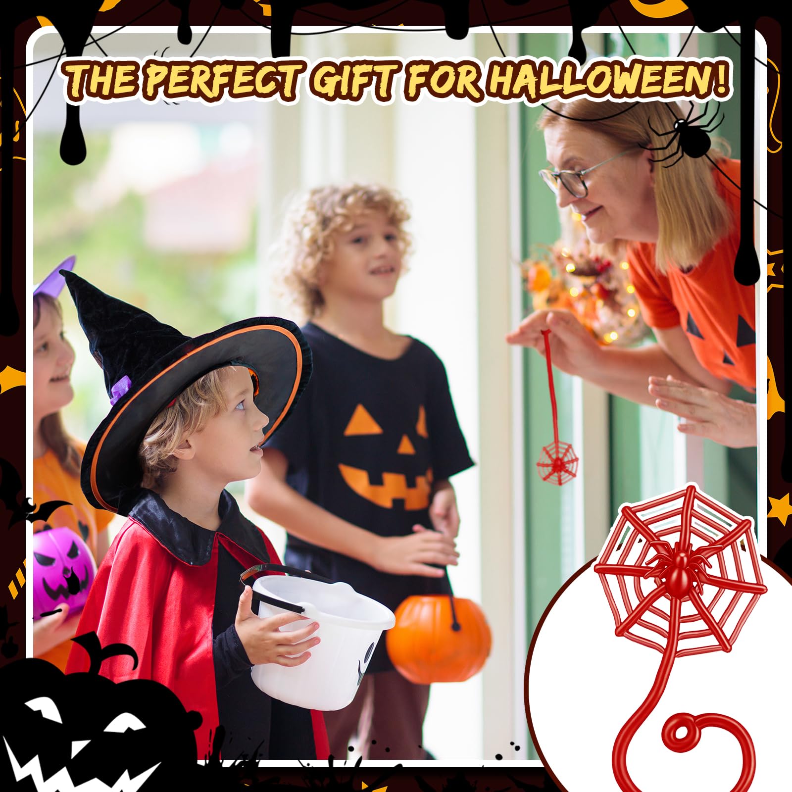 JellyArch cobweb party favors brighten goody bags with vibrant color.