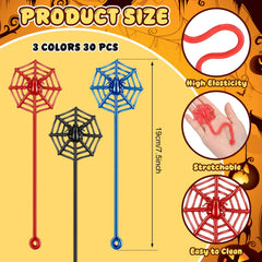 JellyArch spider web red toy enhances tactile play during games and crafts.