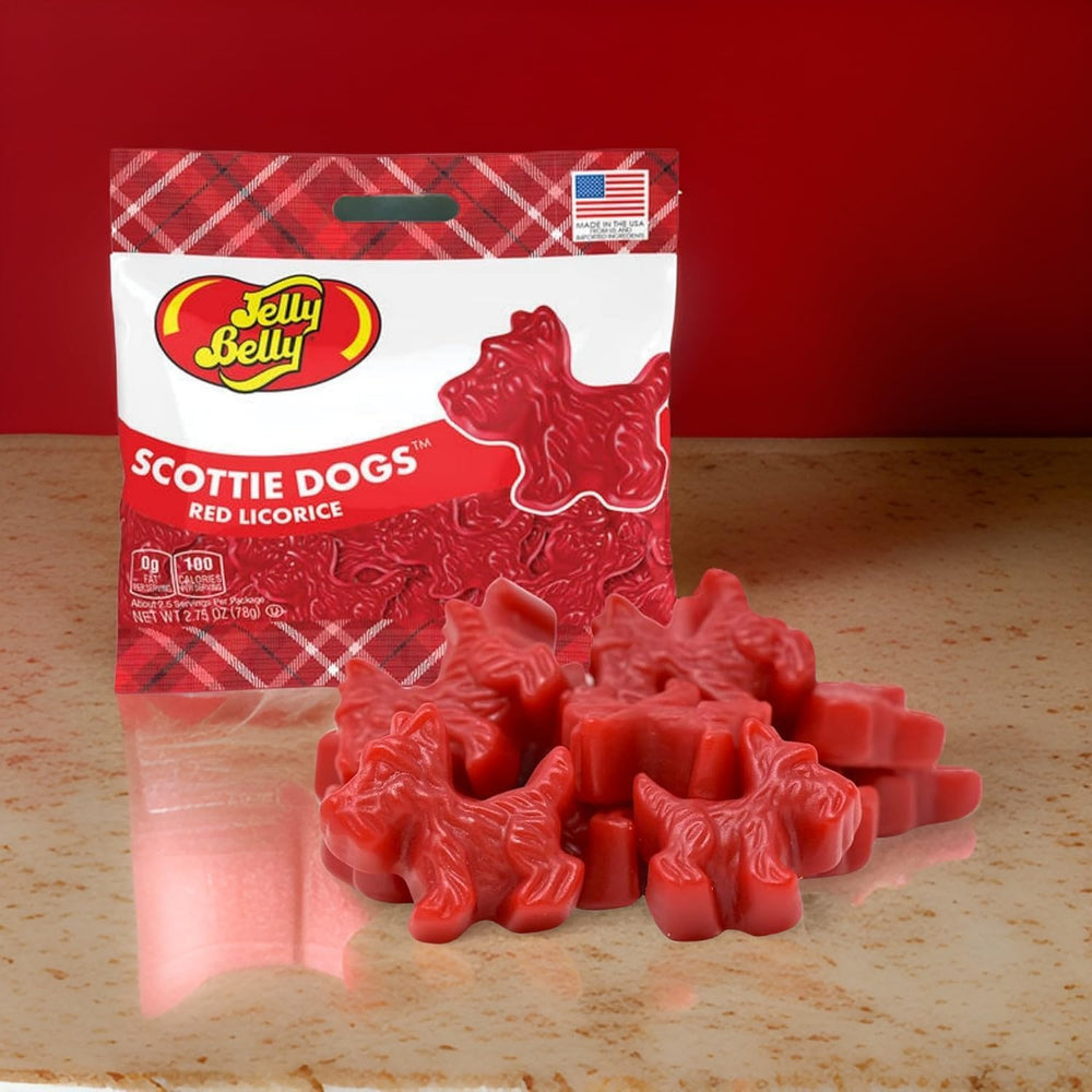 Jelly Belly red licorice Scottie Dogs serving-plate for gatherings