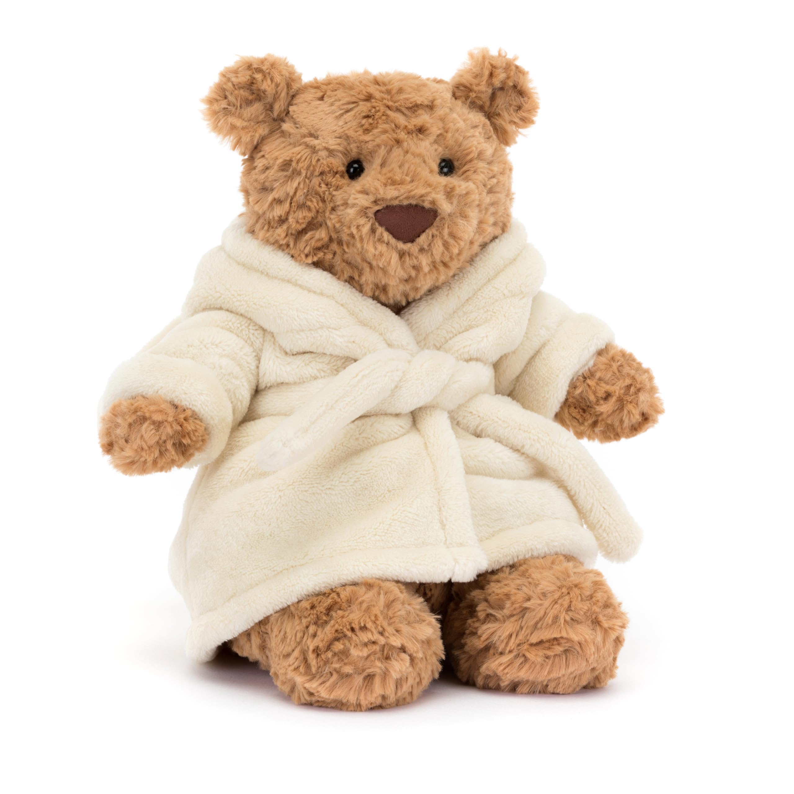 Bartholomew Bear in a relaxed sitting pose; 8.7-inch height for easy cuddles.