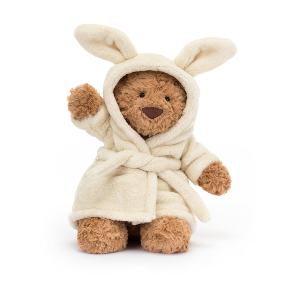 Bartholomew Bear snuggle time companion for imaginative play.