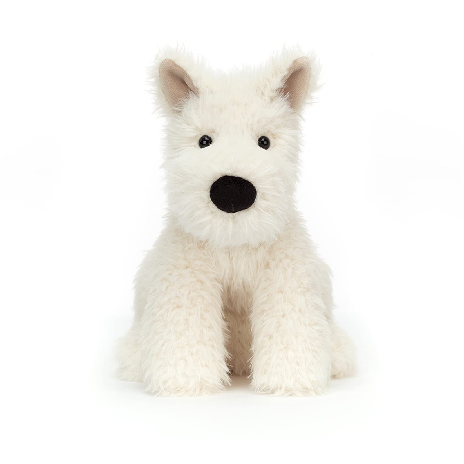 Munro Scottie Dog plush sits upright with visible ears for interactive play.
