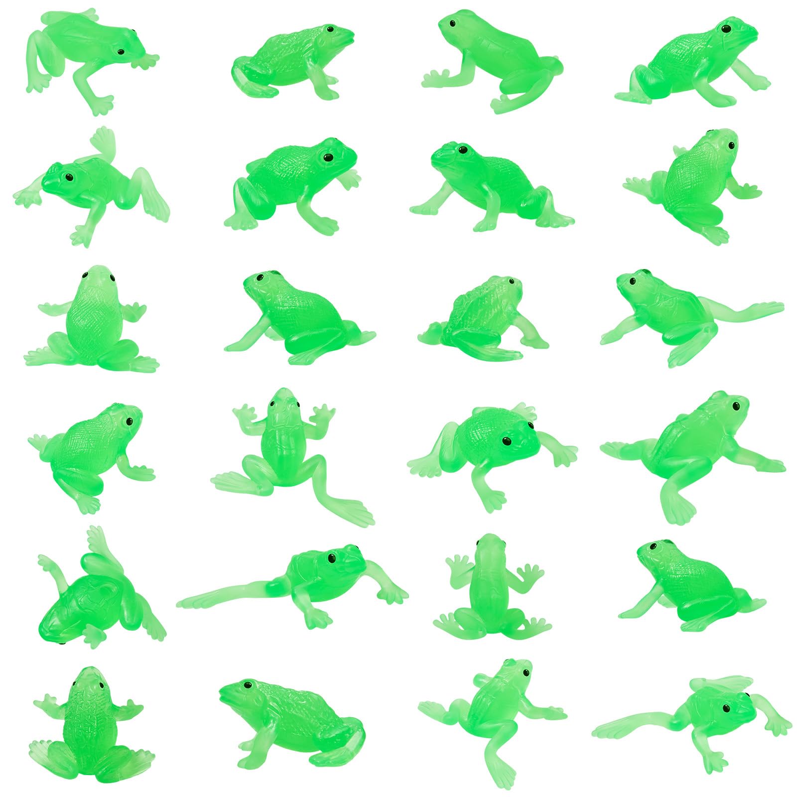Jenaai mini rubber frog green close-up shows detailed realistic texture for party favors.
