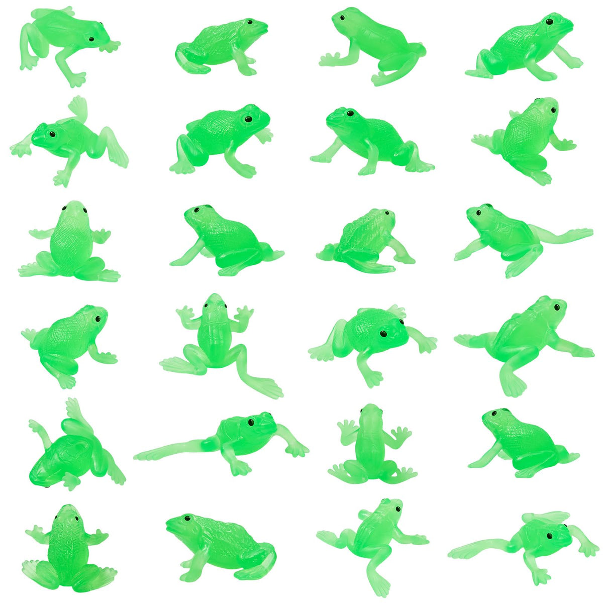 Jenaai mini rubber frog green close-up shows detailed realistic texture for party favors.