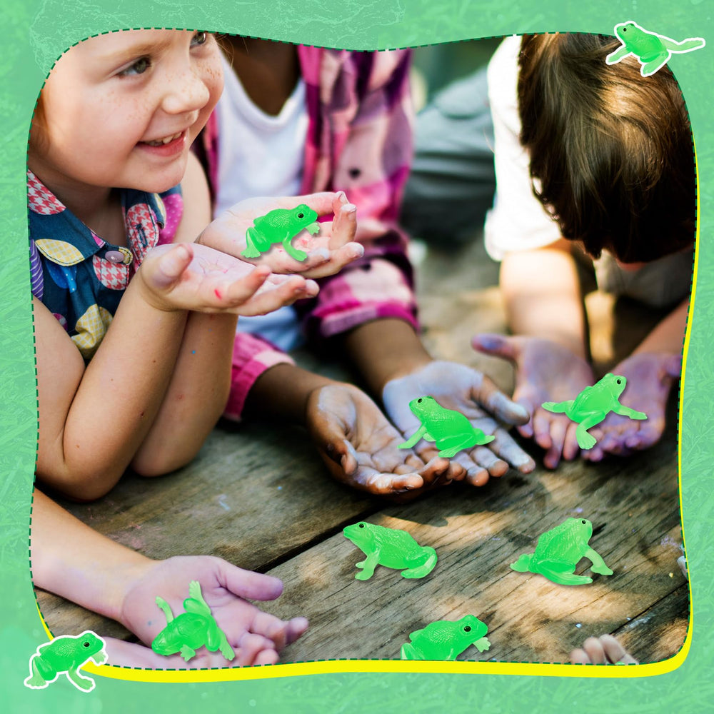 Jenaai green frog figurine enhances crafts, decor, and storytelling displays.