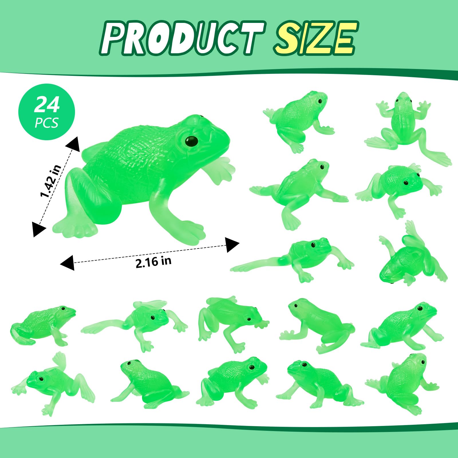 Jenaai frog toy green party favors ideal for kids' games and prizes.