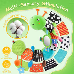JENTXON Caterpillar crinkle texture enhances tactile exploration for tiny fingers.