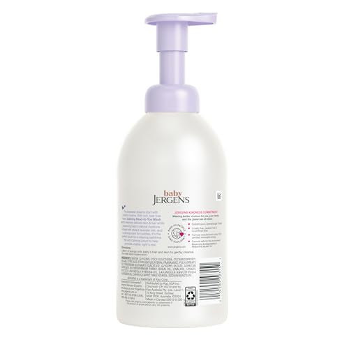 Jergens Baby Calming Foaming Wash in a family bathroom setting
