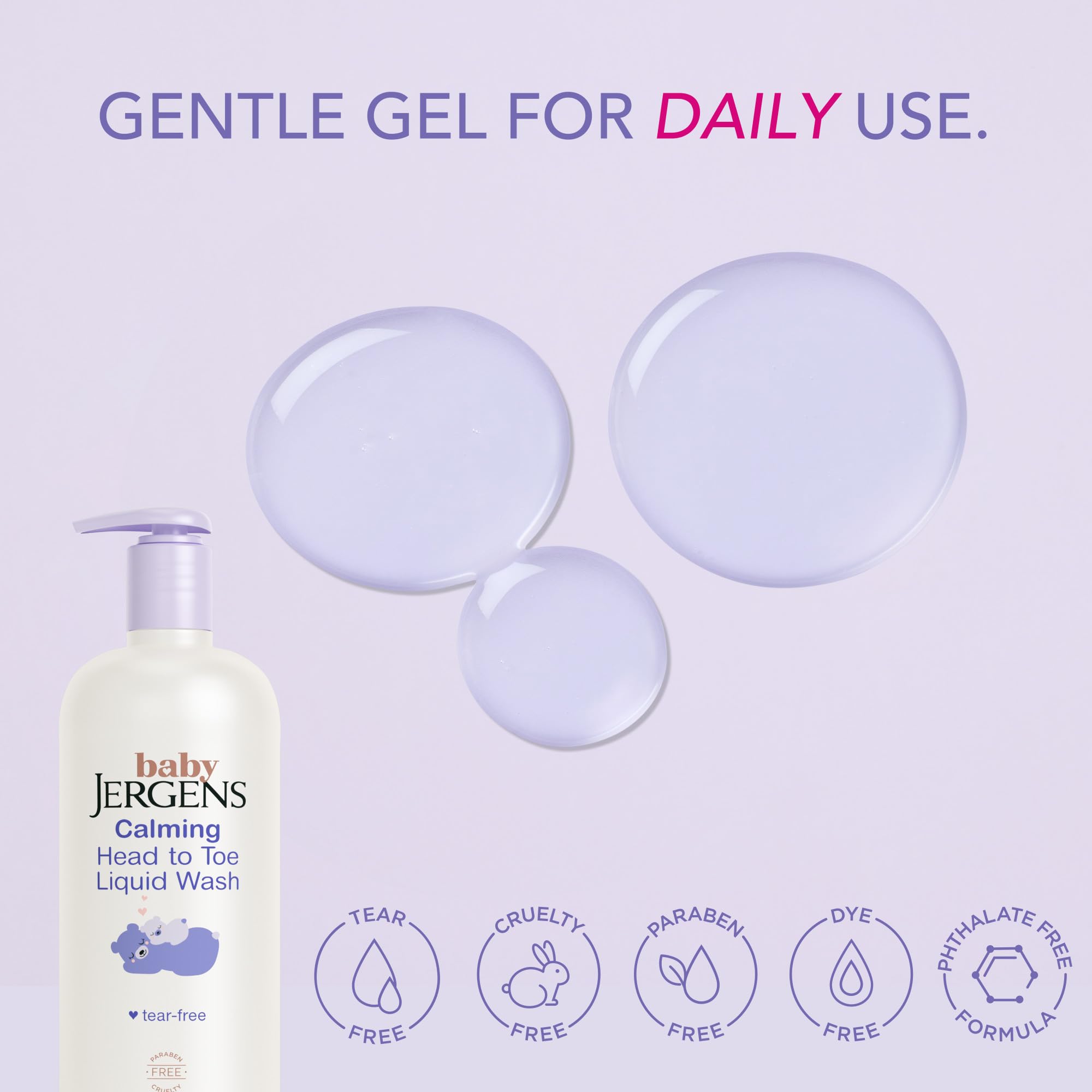 Shea and lavender oils visible in formula for soothing bedtime scent
