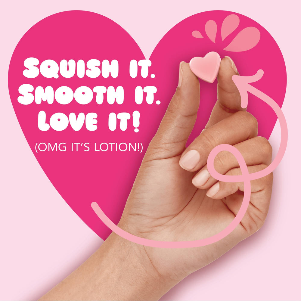 Jergens Burst pour closeup illustrates smooth, mess-free application for quick use