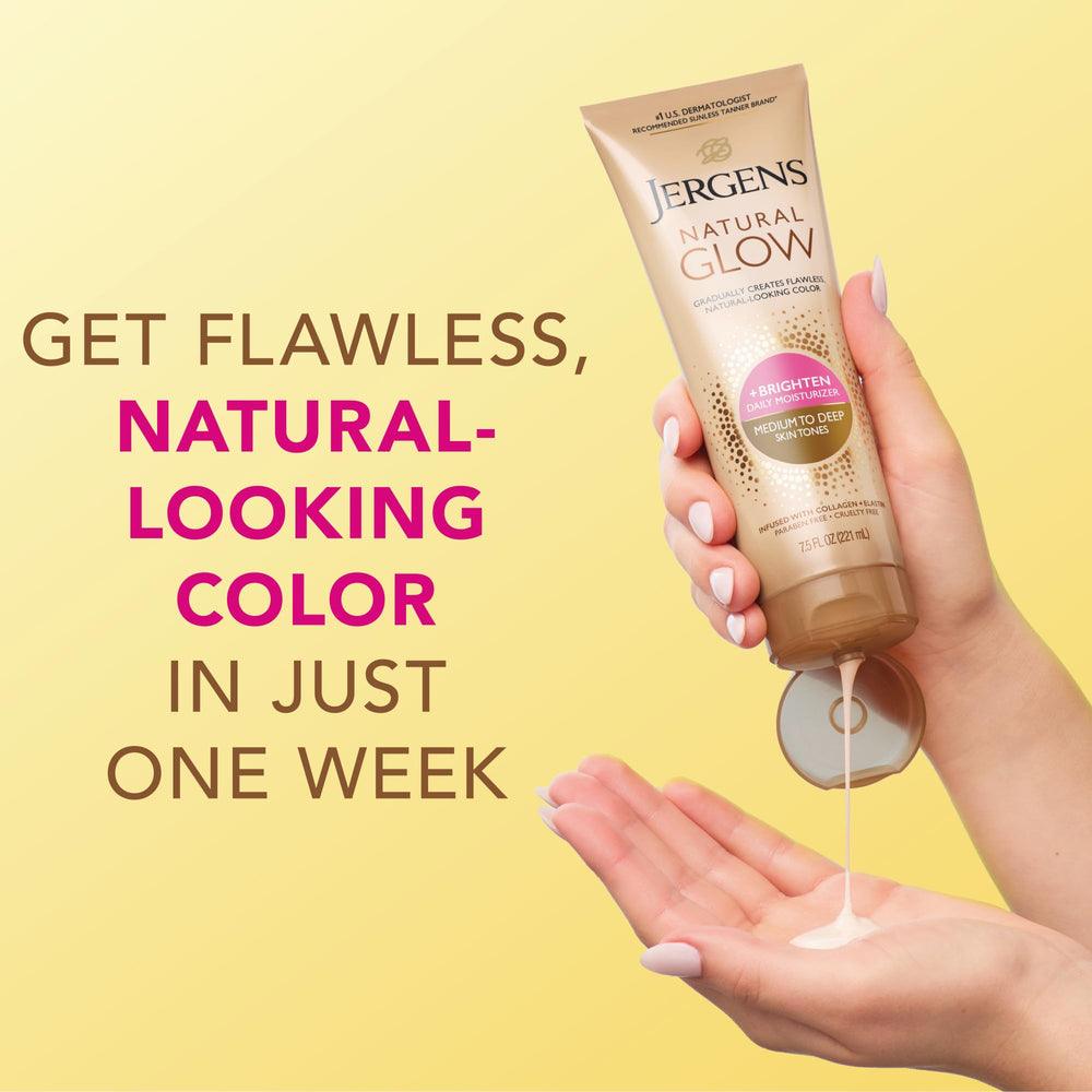 Jergens self-tanning lotion with light fresh scent for everyday use