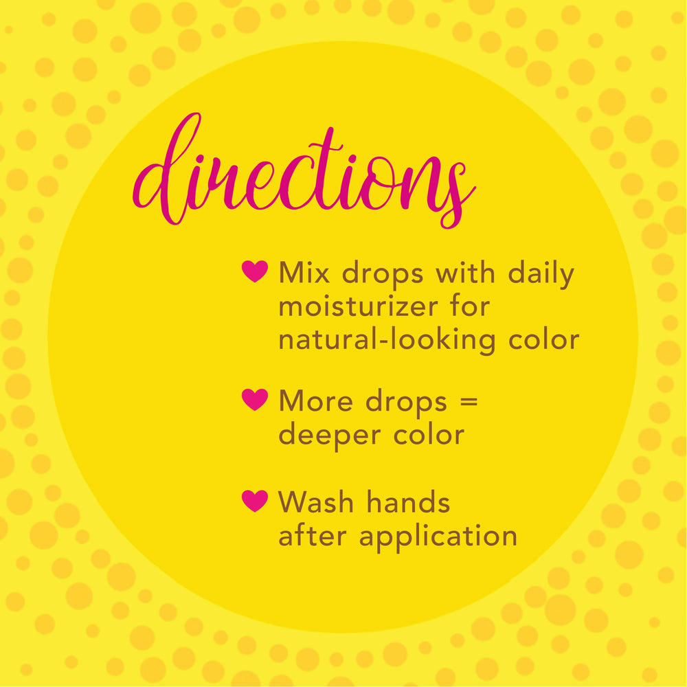 Jergens Instant Sun Drops  paraben-free cruelty-free labeling on packaging.