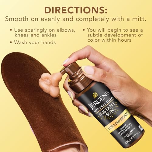 Jergens Instant Sun Mousse packaging with 6 oz size