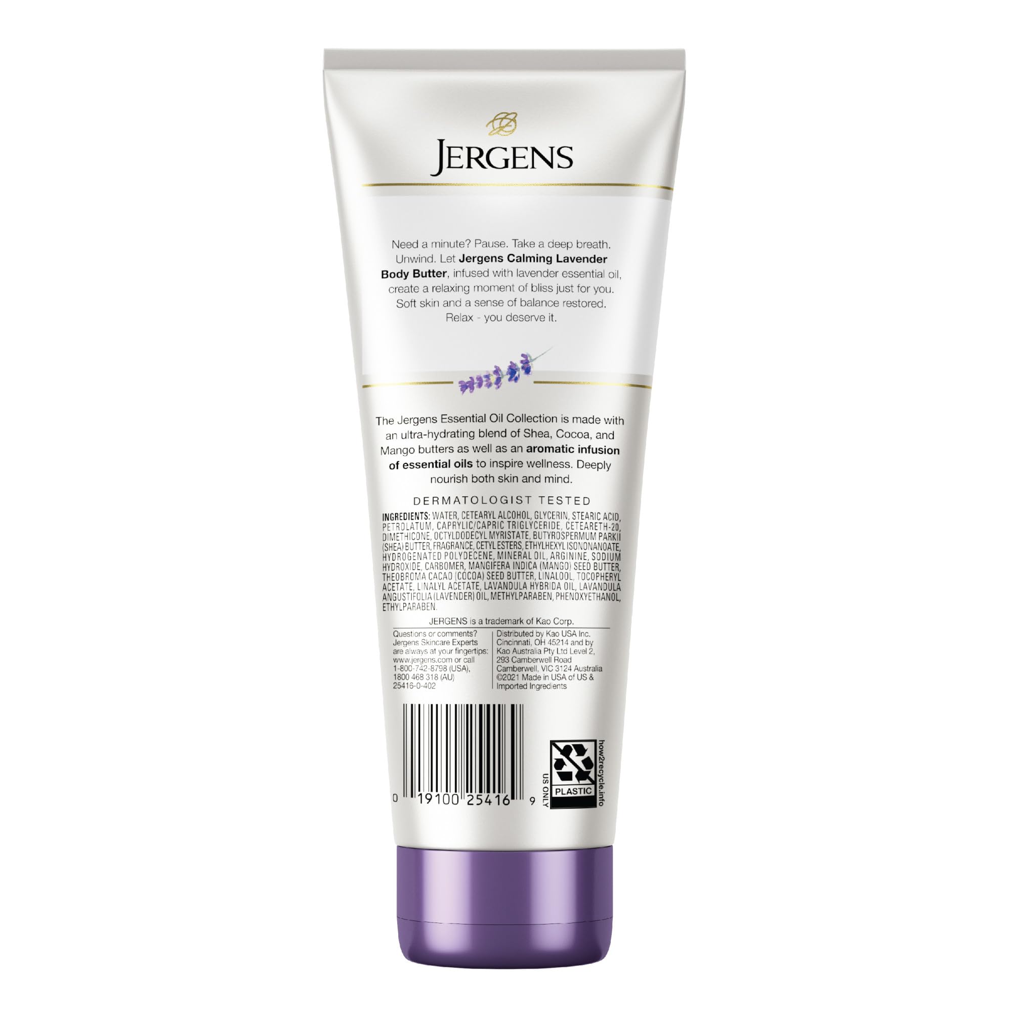 Jergens Lavender Body Butter soft skin result indicating gentle daily care