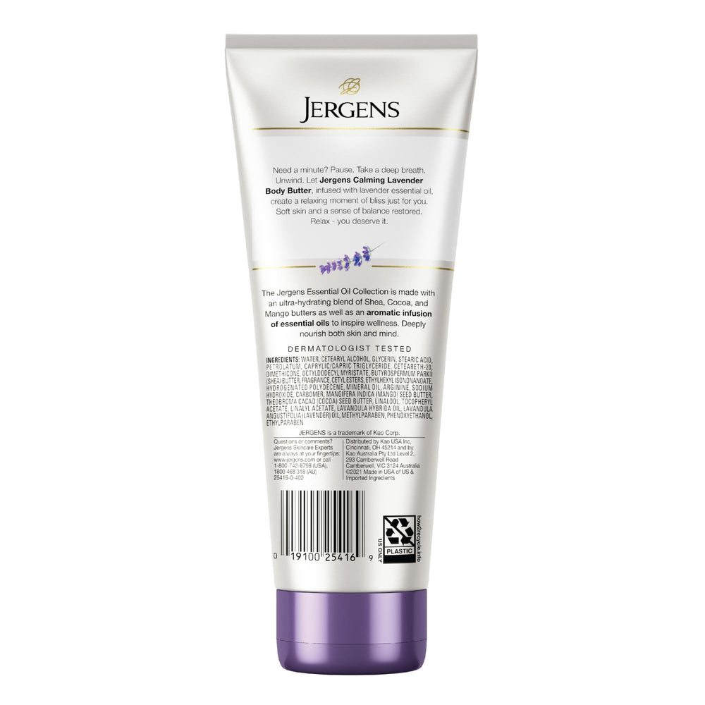 Jergens Lavender Body Butter soft skin result indicating gentle daily care