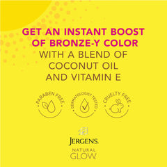 Jergens Natural Glow application on arm for even self-tanning.
