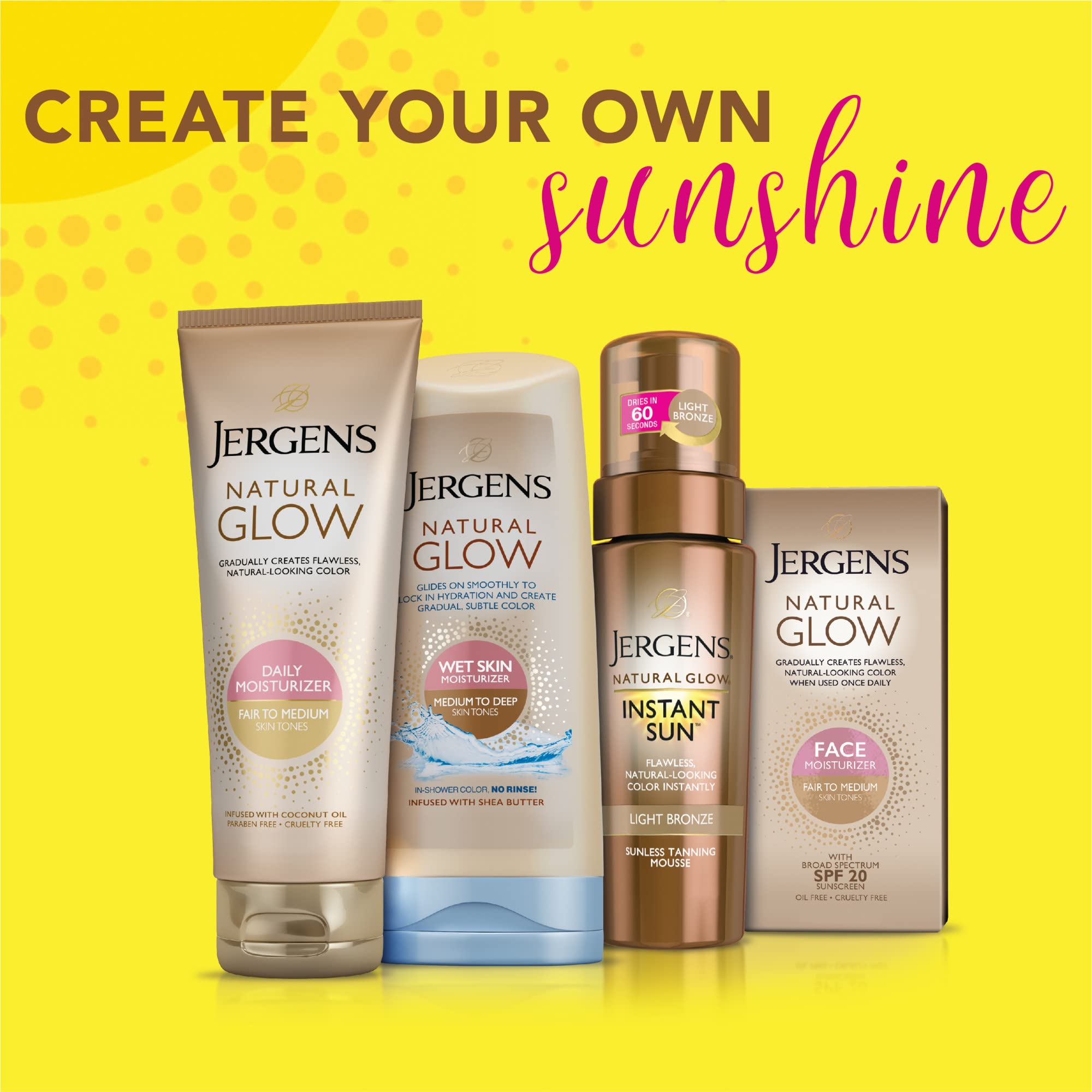 Soft coconut scent of Jergens Natural Glow enhances user experience during tanning.