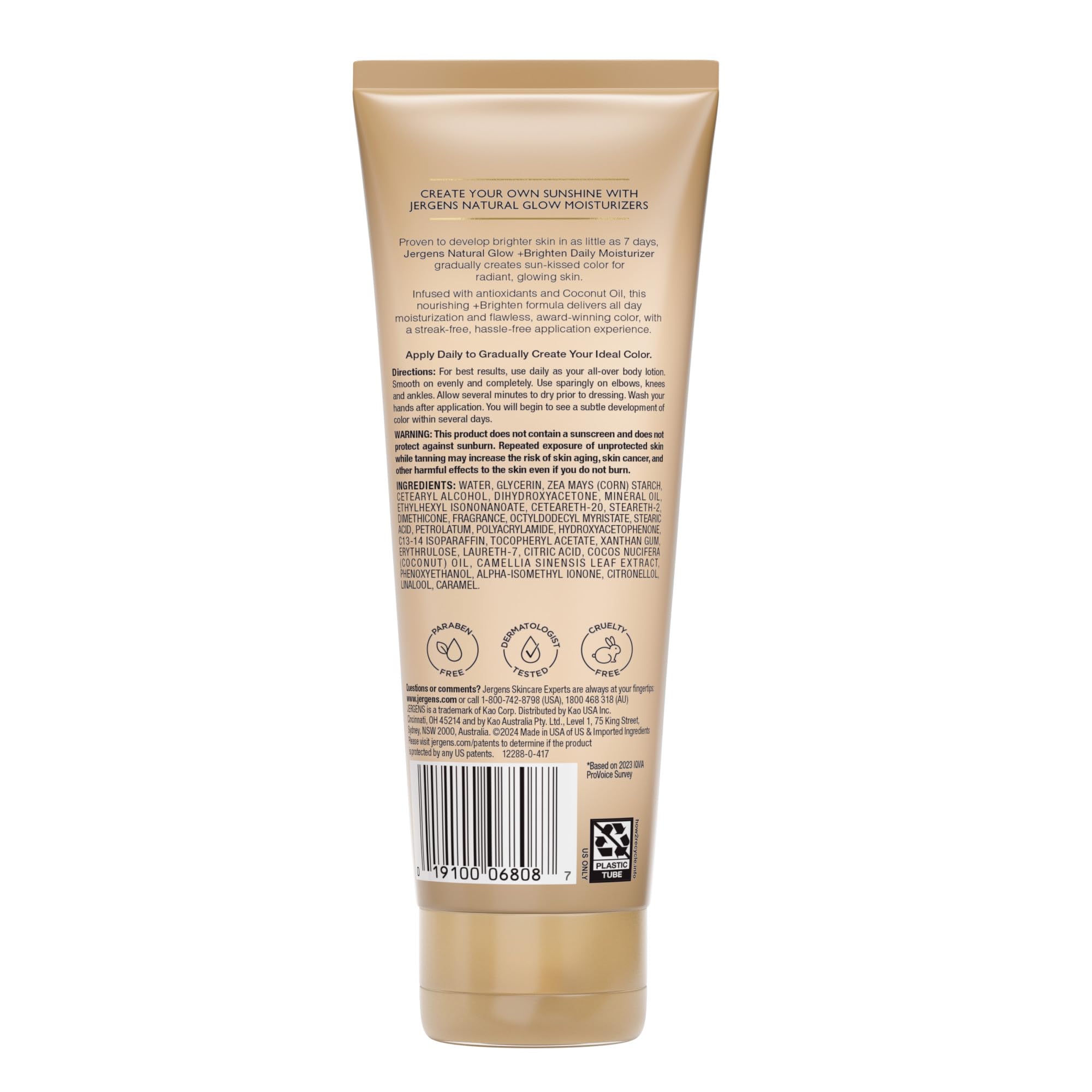 Jergens Natural Glow daily routine: apply before dressing