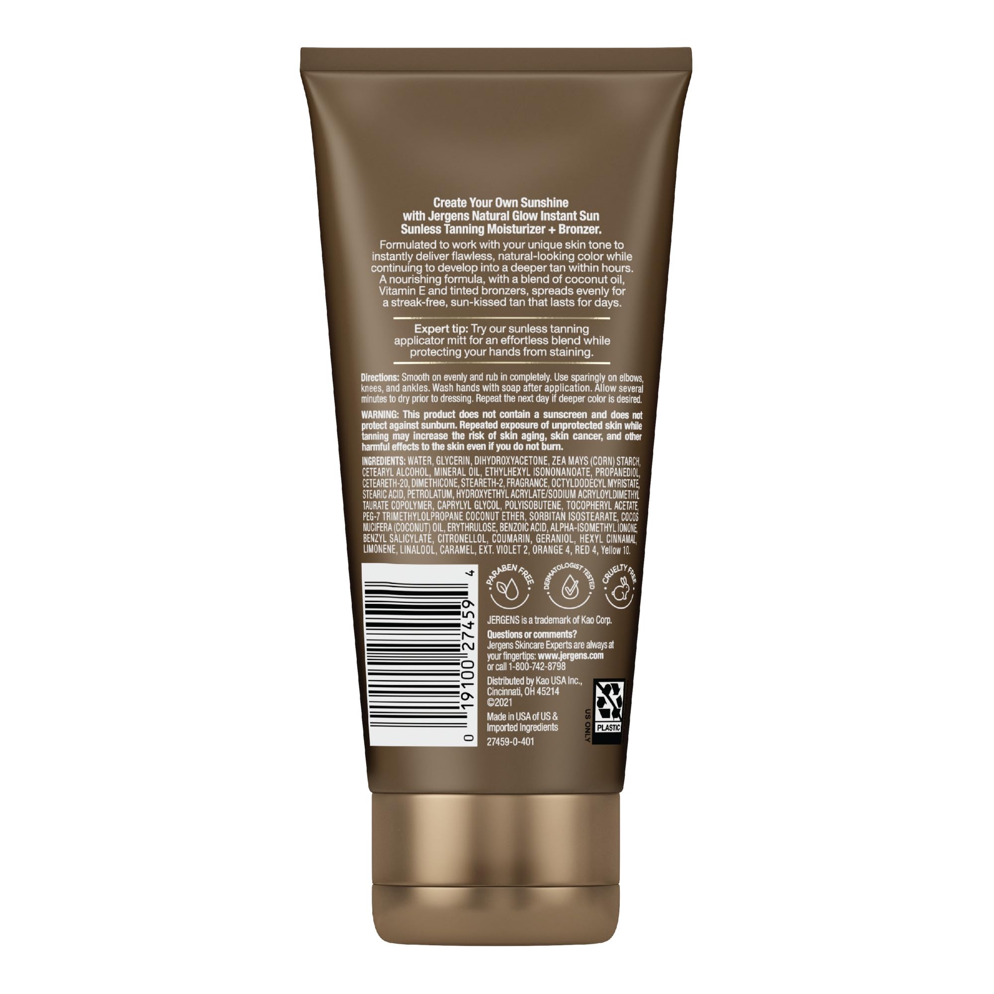 Dermatologist-tested assurance with Jergens Natural Glow for a natural glow.