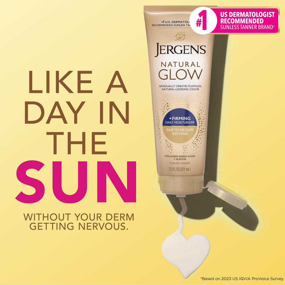 Jergens Natural Glow Firming bottle back with ingredient notes