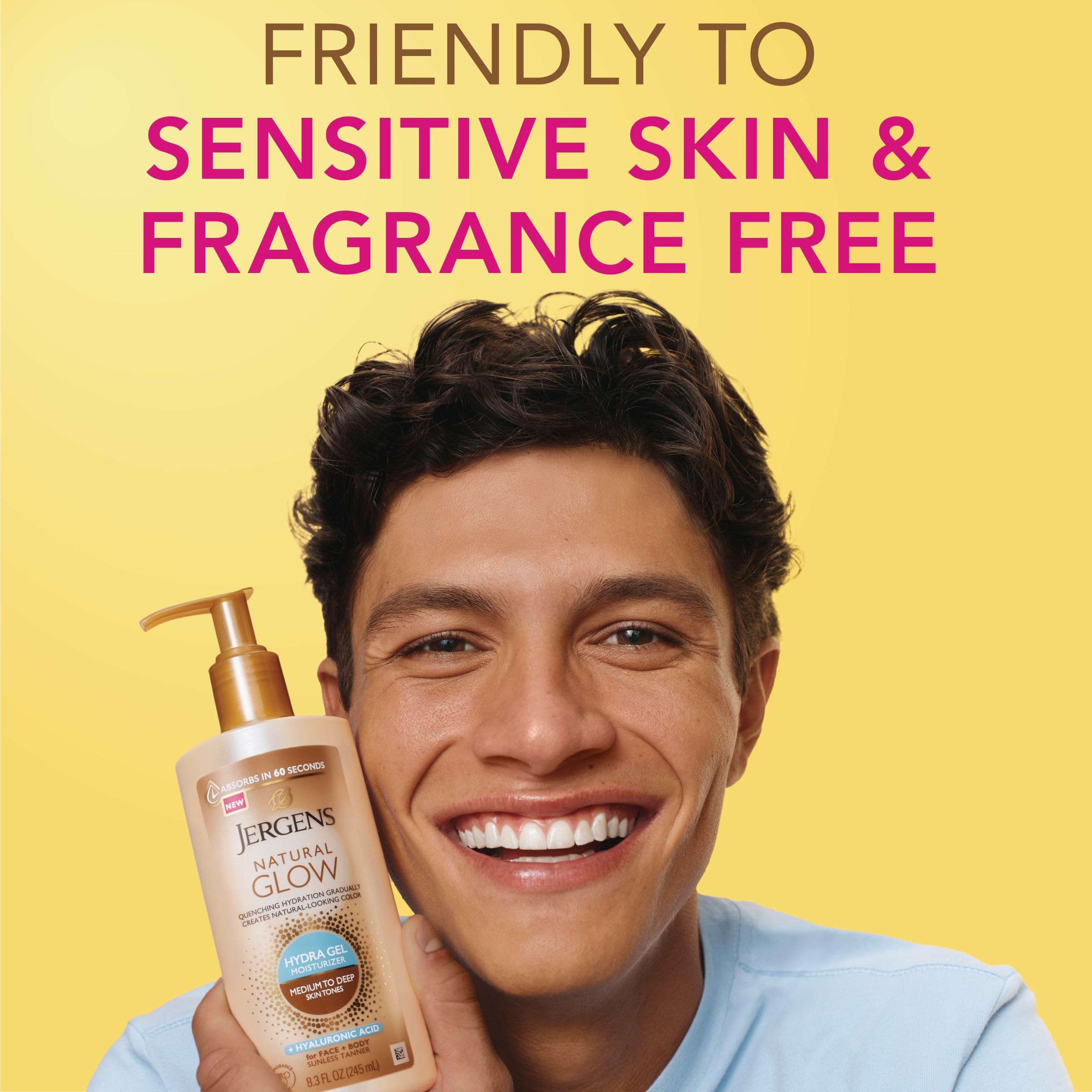 Face application of Jergens Hydra Gel fragrance-free formula