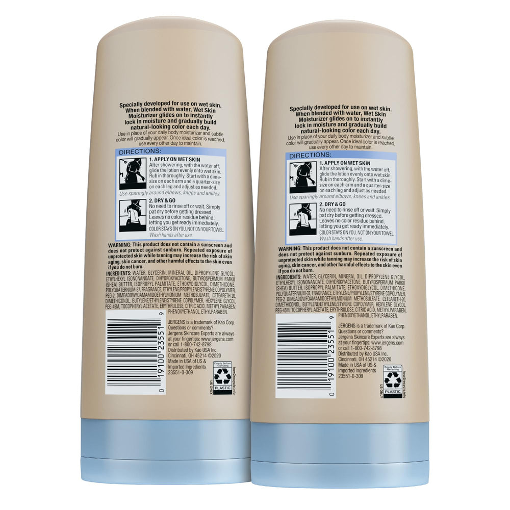 Jergens Natural Glow in-Shower lotion bottle emits a light, fresh scent