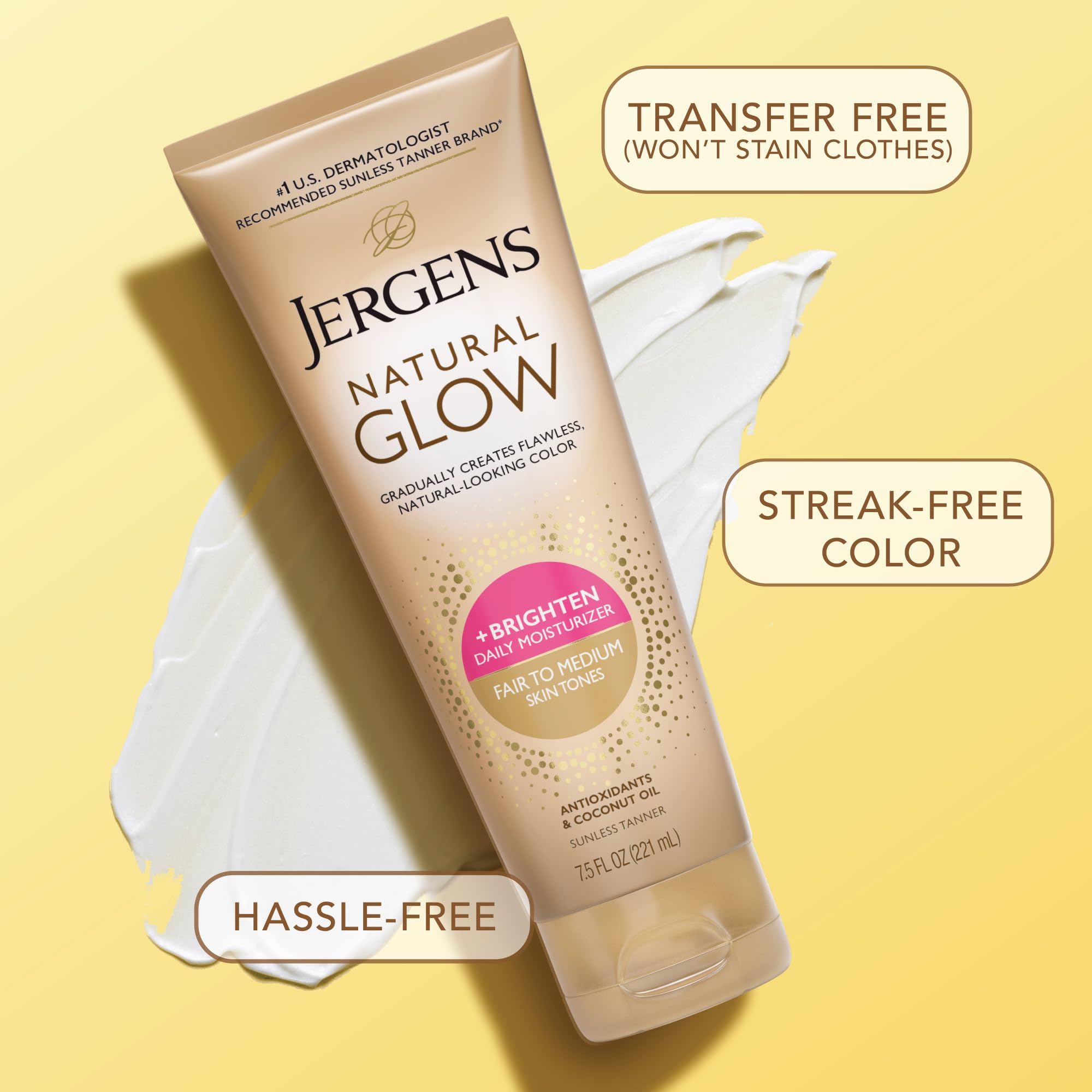 Jergens Natural Glow light, pleasant scent on skin