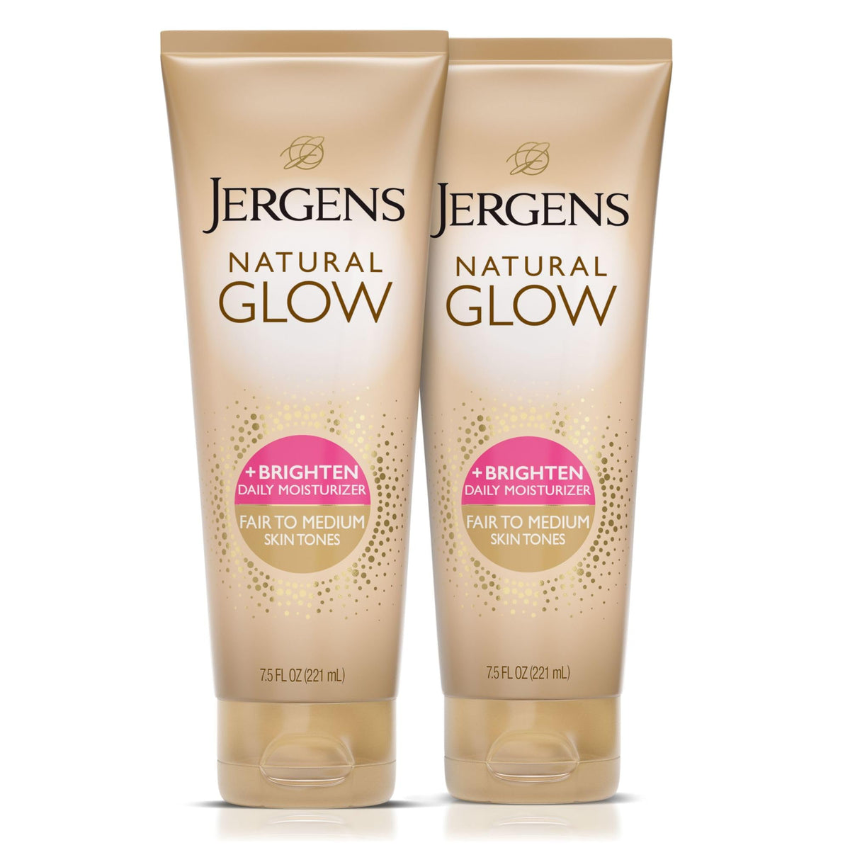Jergens Natural Glow self-tanner lotion bottle front for gradual color development