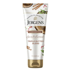 Jergens Sandalwood Body Butter Jar shows a rich cream for daily hydration.