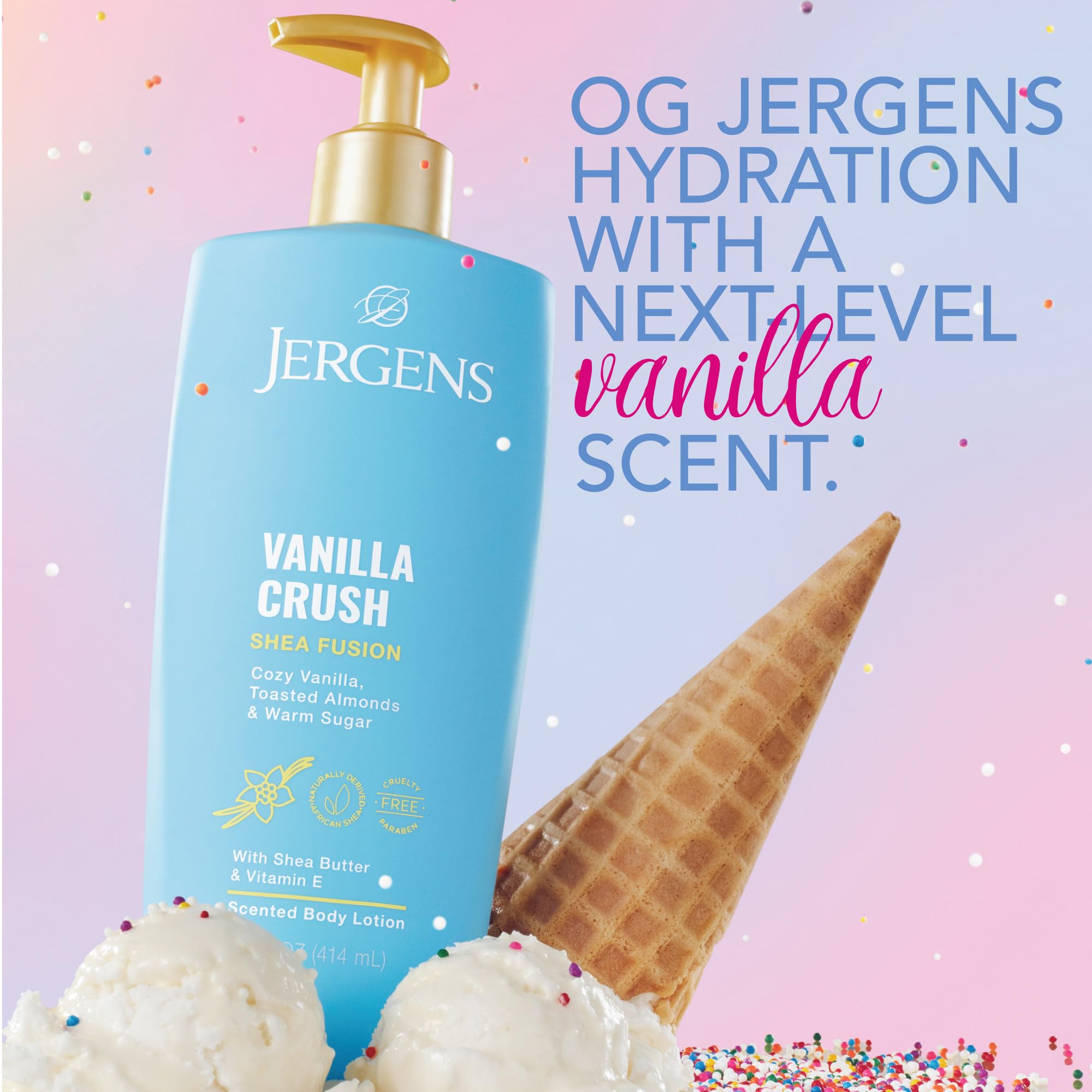 Application shot of fast-absorbing cream leaving soft, smooth skin.