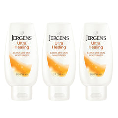 Jergens Ultra Healing lotion bottle front showing fast absorption for dry skin