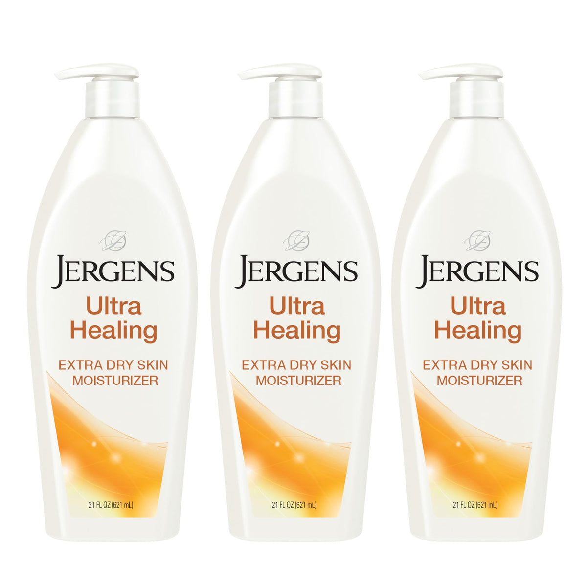 Jergens Ultra Healing pack of three bottles offering deep hydration for dry skin