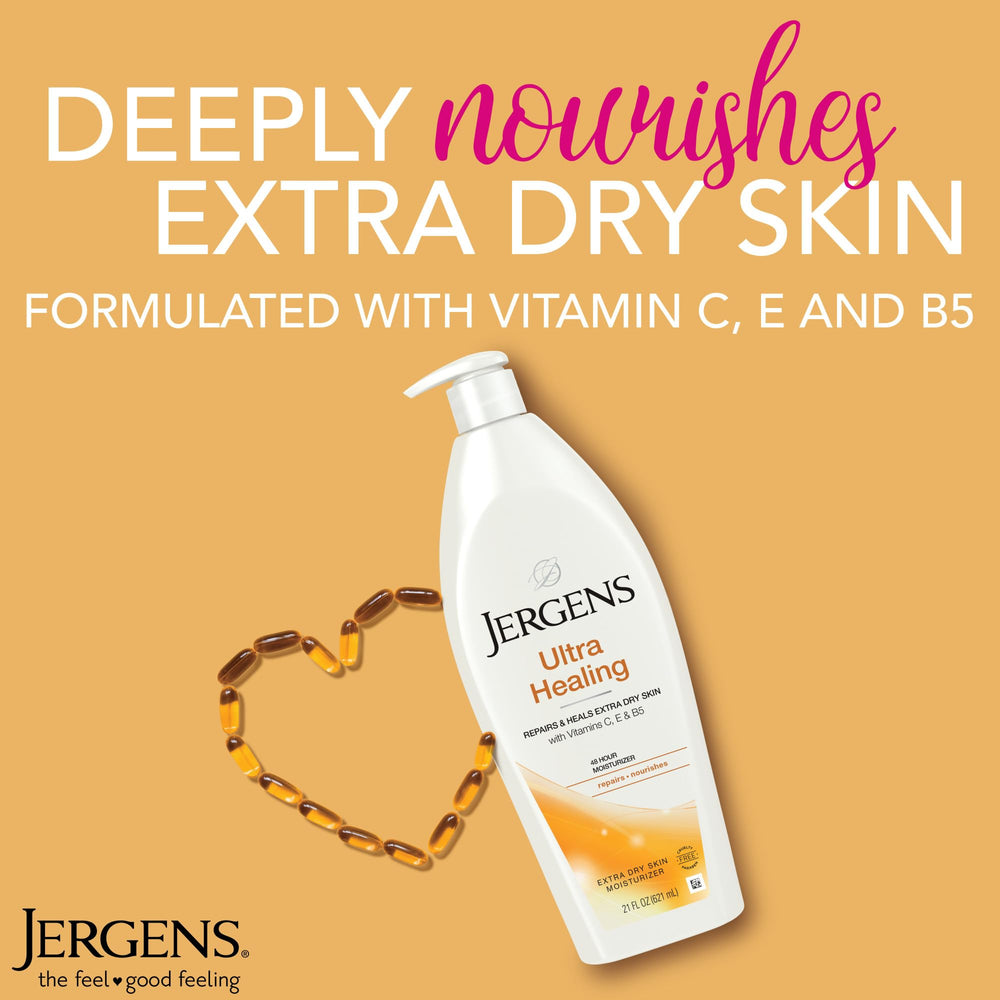 Jergens Ultra Healing pump closeup for easy dispensing and quick absorption