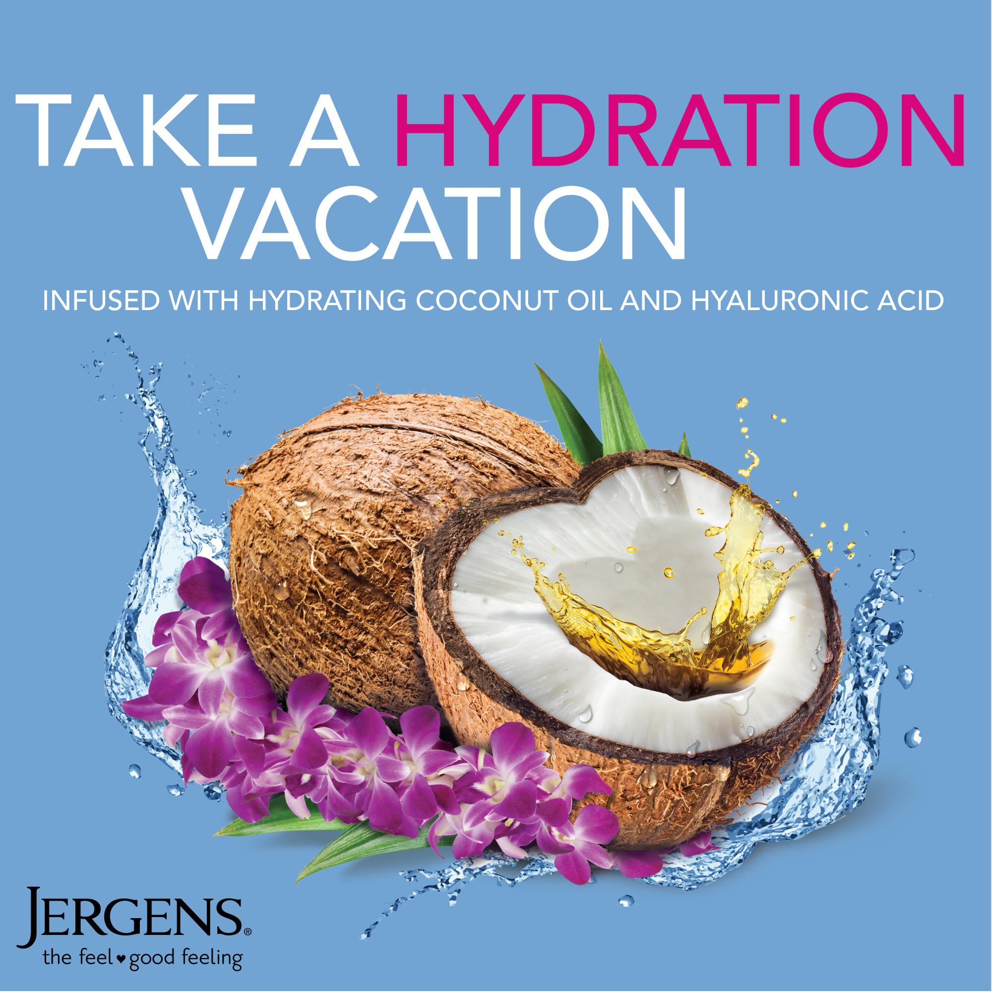 Jergens Wet Skin application on arm demonstrates fast-absorbing hydration.