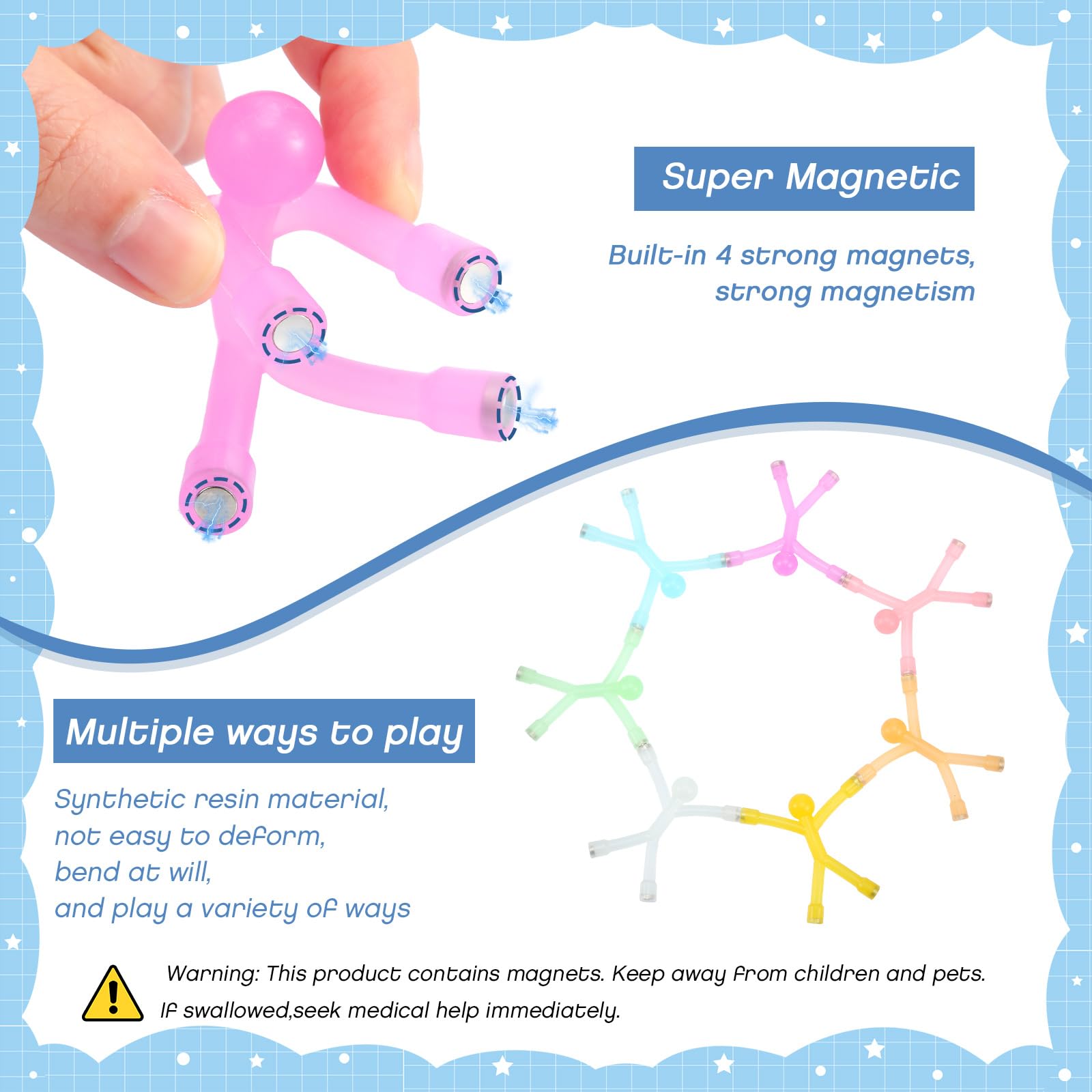 Jerify humanoid magnetic toy in office setting for bright accents