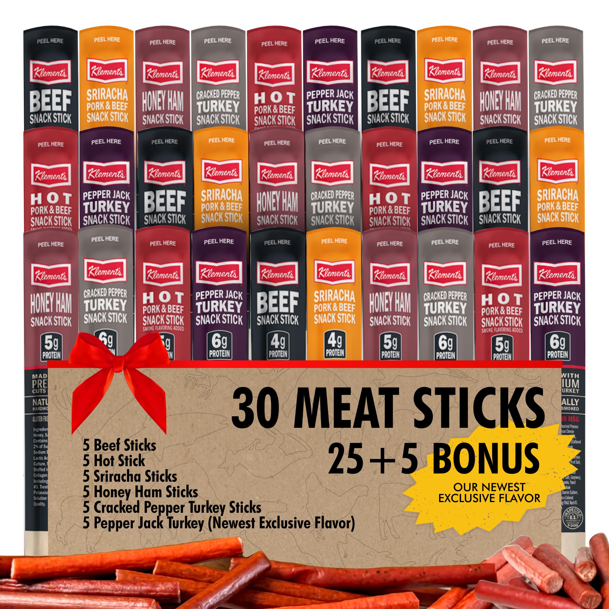Jerky.com 30-pack variety box front view with bold, ready-to-eat snacks.
