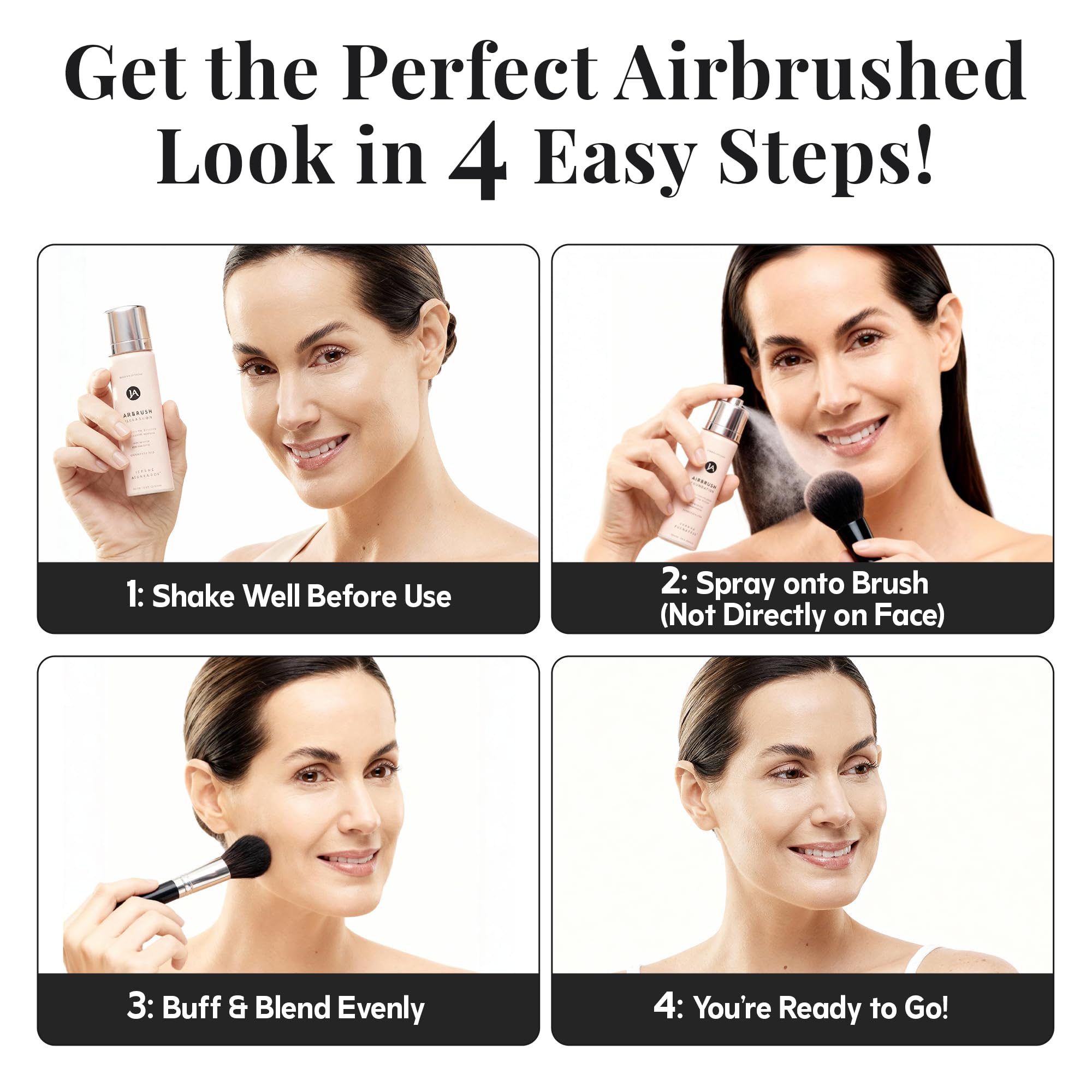 Jerome Alexander MagicMinerals kabuki brush for seamless foundation application.