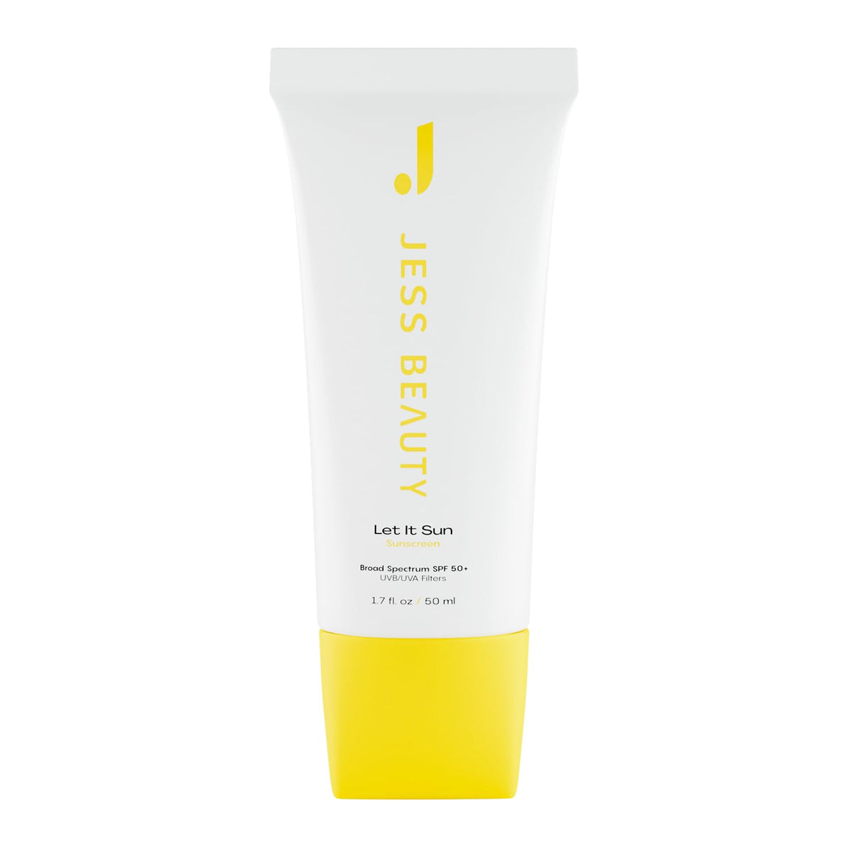 JESS BEAUTY Let it Sun sunscreen bottle pour for easy daily protection.