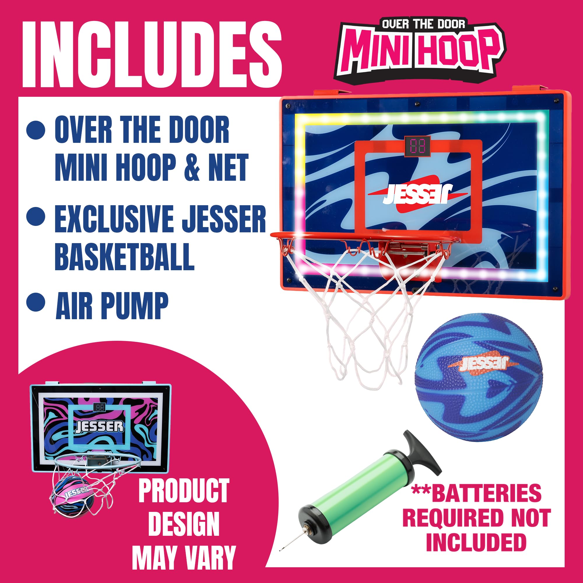 Jesser Hoop includes pump and accessories for quick setup