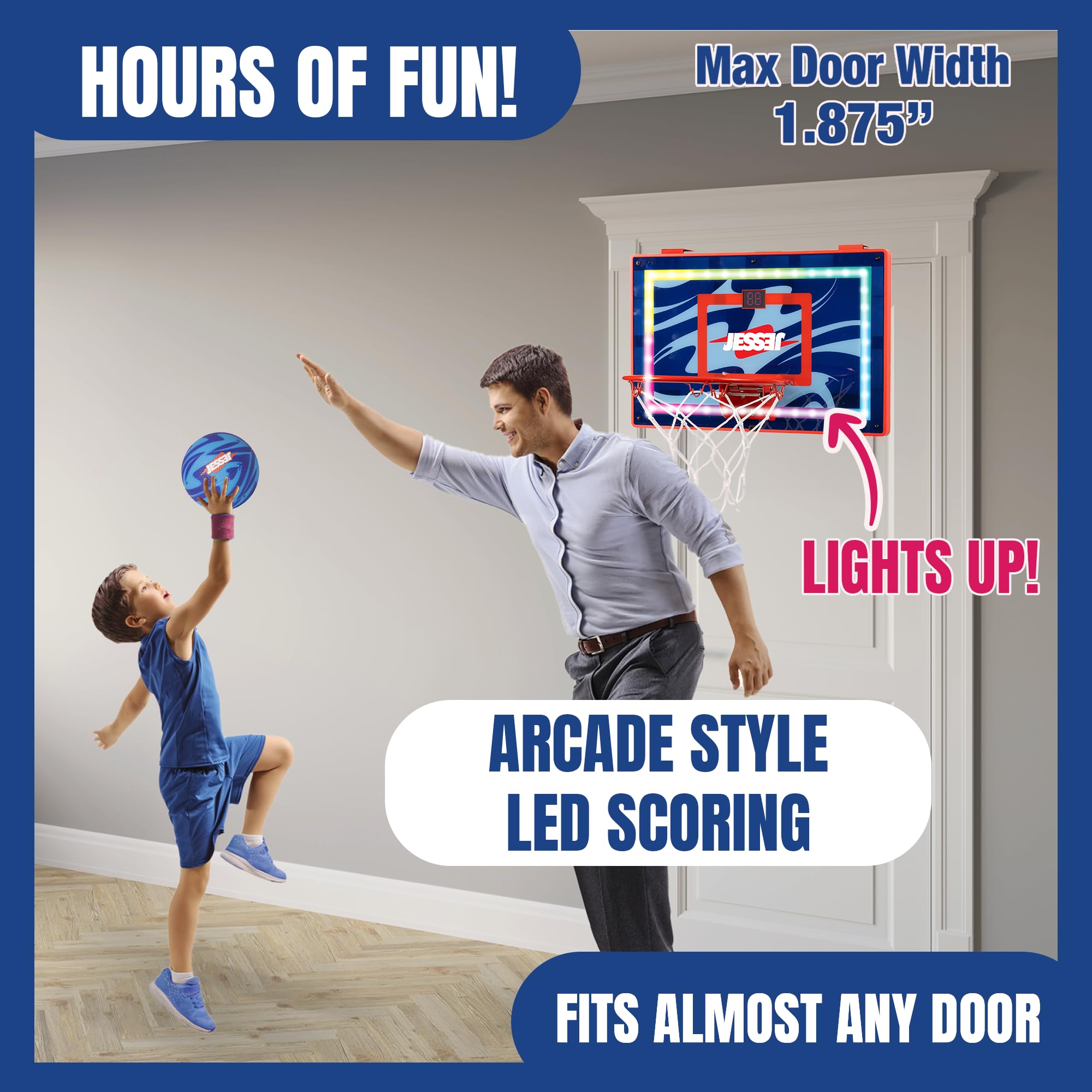 Jesser Hoop breakaway rim close-up for safe indoor play