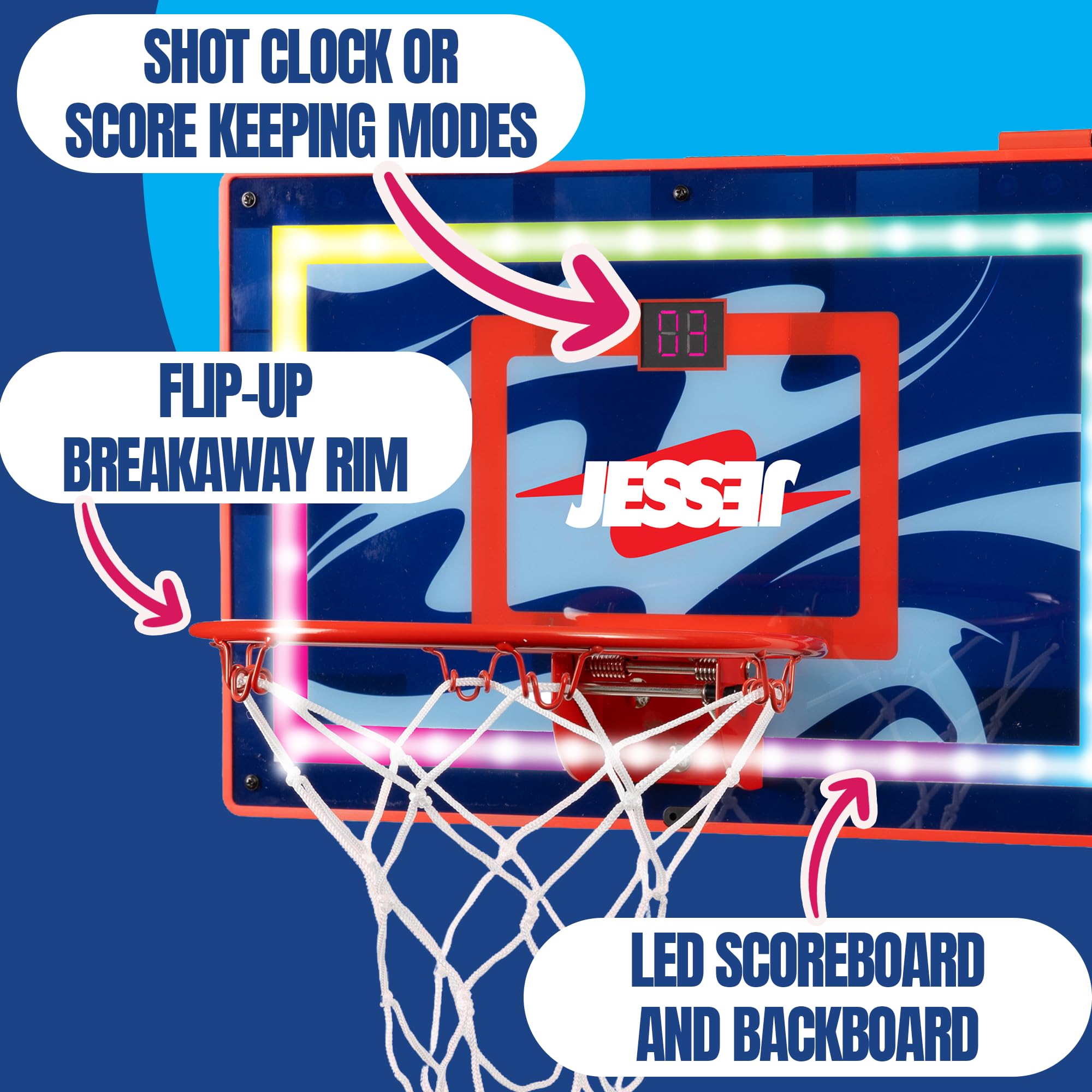 Jesser Hoop LED score display shows real-time points for competitive play