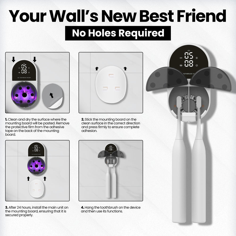 JetFresh UV toothbrush sanitizer holder compact dimensions fit on any bathroom counter.