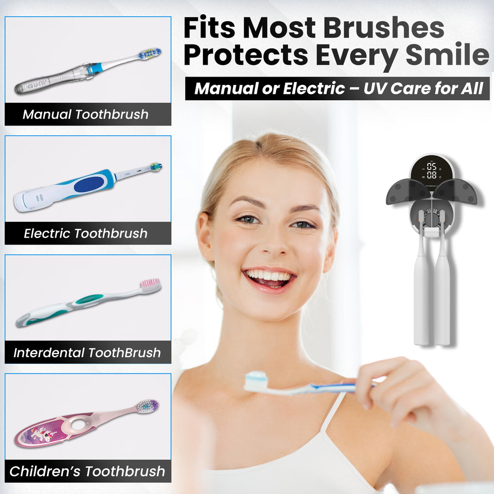 JetFresh UV toothbrush sanitizer holder drying fan in action for quick bristle refresh.
